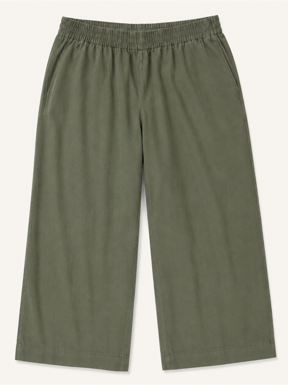 Old Navy Olive Wide-Leg Elastic Waist Capris